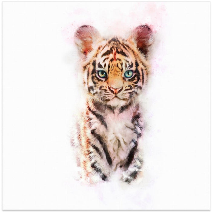 Baby Tiger Square Canvas Art Print