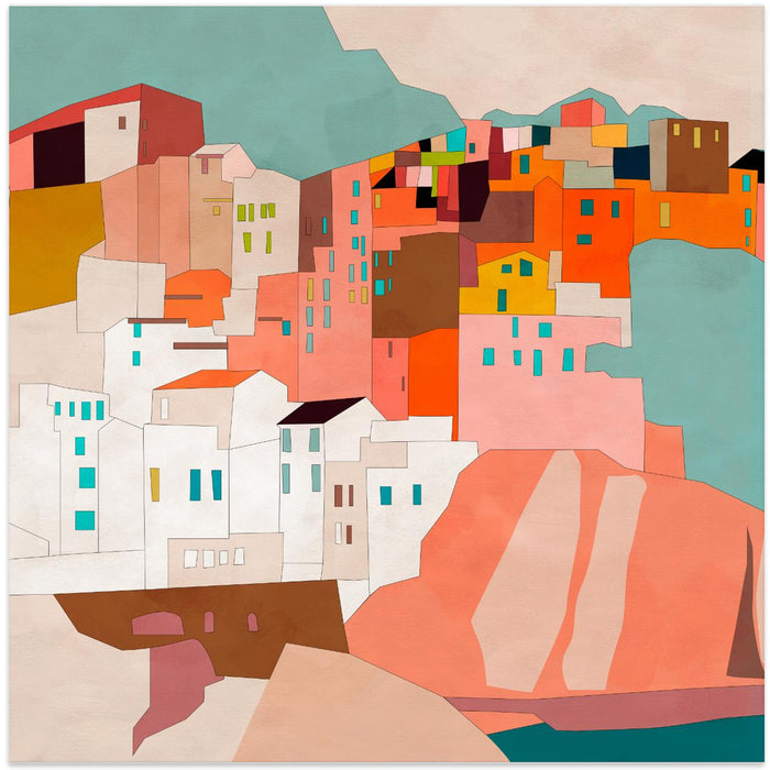 Vernazza 2 Kopie Square Canvas Art Print