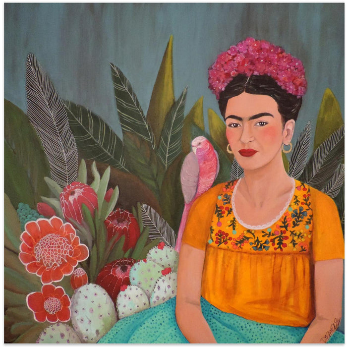 Frida a Casa Azul Square Canvas Art Print