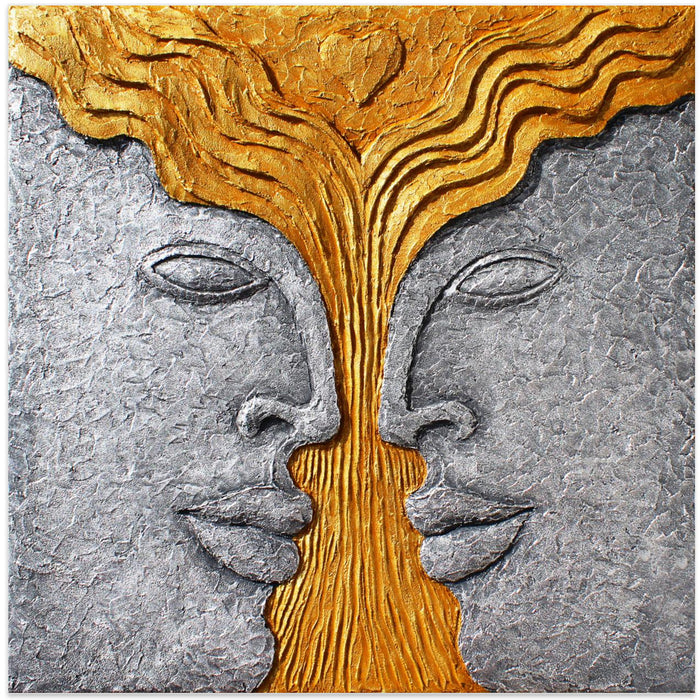 TREE OF LOVE Square Canvas Art Print