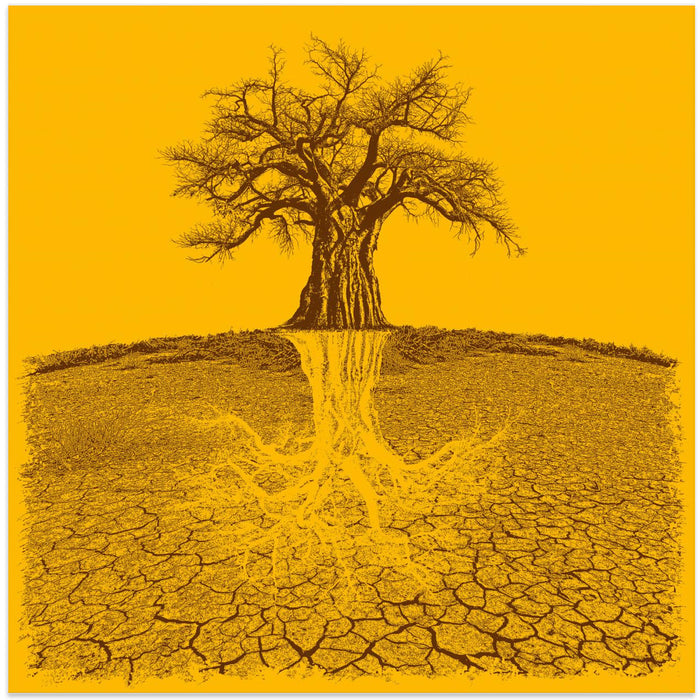 Baobab Mythical Roots Deeper Yellow (h) Square Canvas Art Print