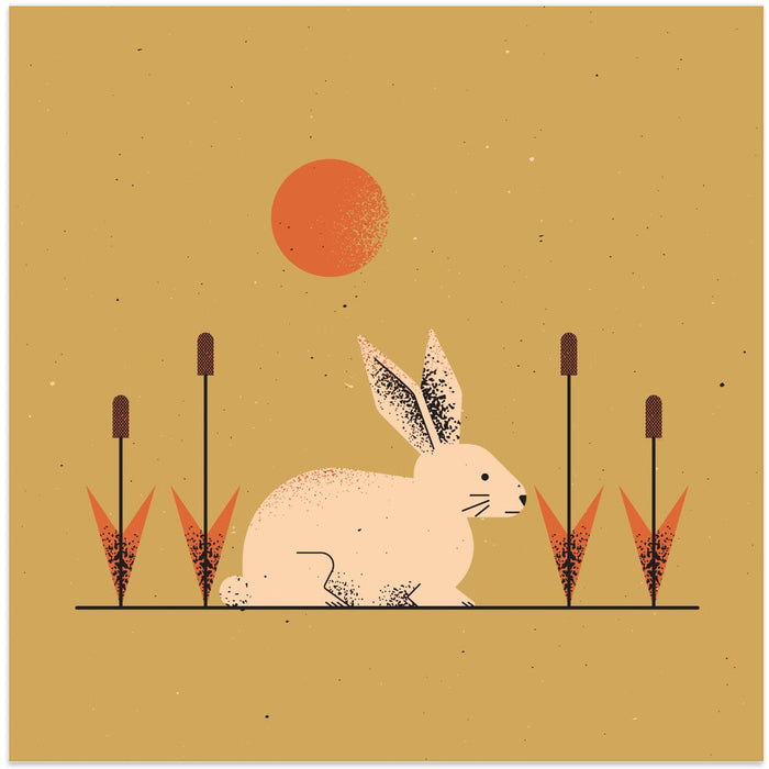 White Rabbit Square Canvas Art Print