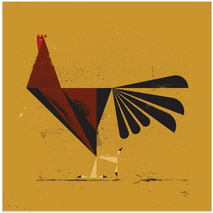 Rooster Square Canvas Art Print