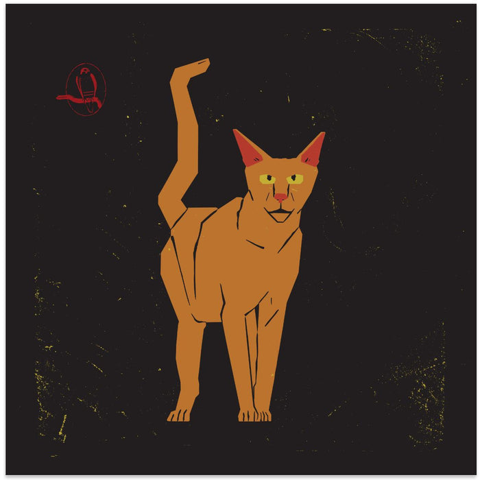 Orange Cat Square Canvas Art Print