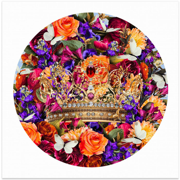 Destiny Blooms &amp; Crown Square Canvas Art Print