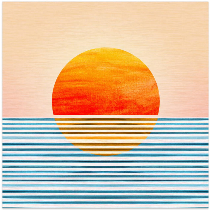 Minimalist Sunset 2 Square Canvas Art Print