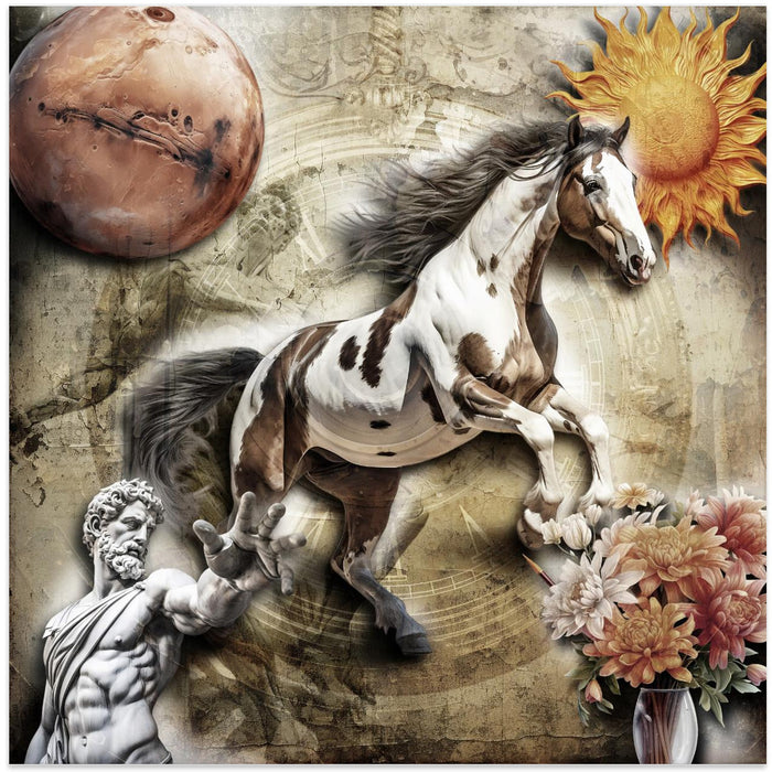 Horse art 3 Square Canvas Art Print