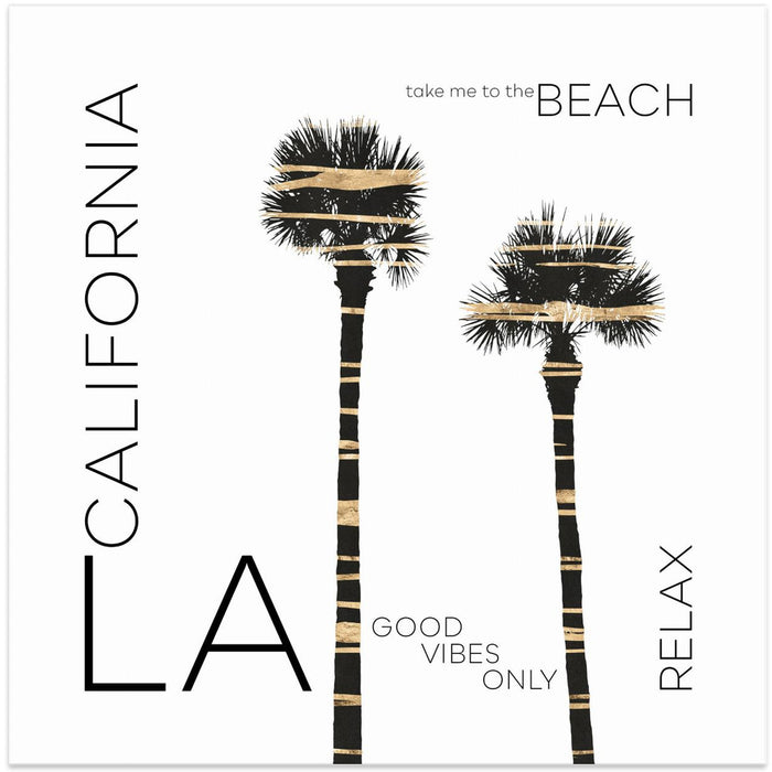 Urban Art LA Palm Trees Square Canvas Art Print