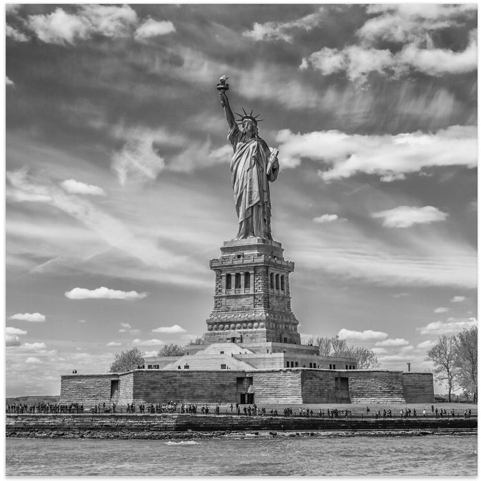 NYC Statue of Liberty Square Canvas Art Print