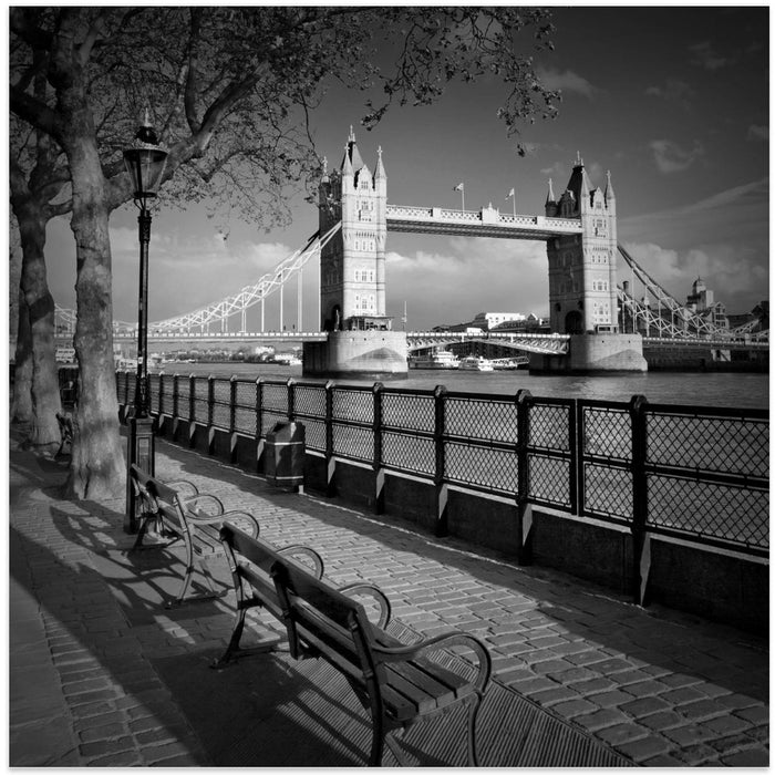 LONDON Thames Riverside &amp; Tower Bridge Square Canvas Art Print