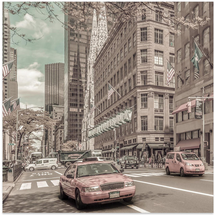 MANHATTAN 5th Avenue | urban vintage style Square Canvas Art Print