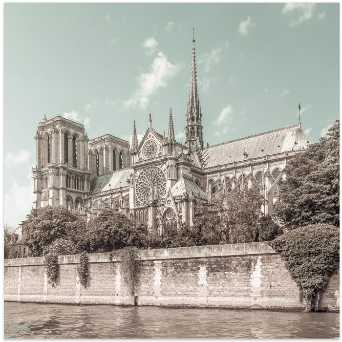 PARIS Cathedral Notre-Dame | urban vintage style Square Canvas Art