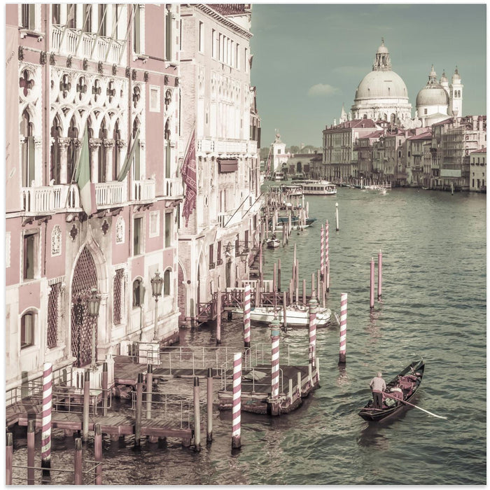 VENICE Canal Grande with Santa Maria della Salute | urban vintage style Square Canvas Art