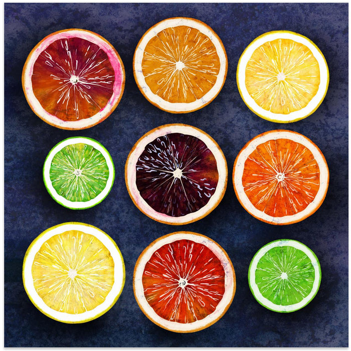 Citrus energy Square Canvas Art Print