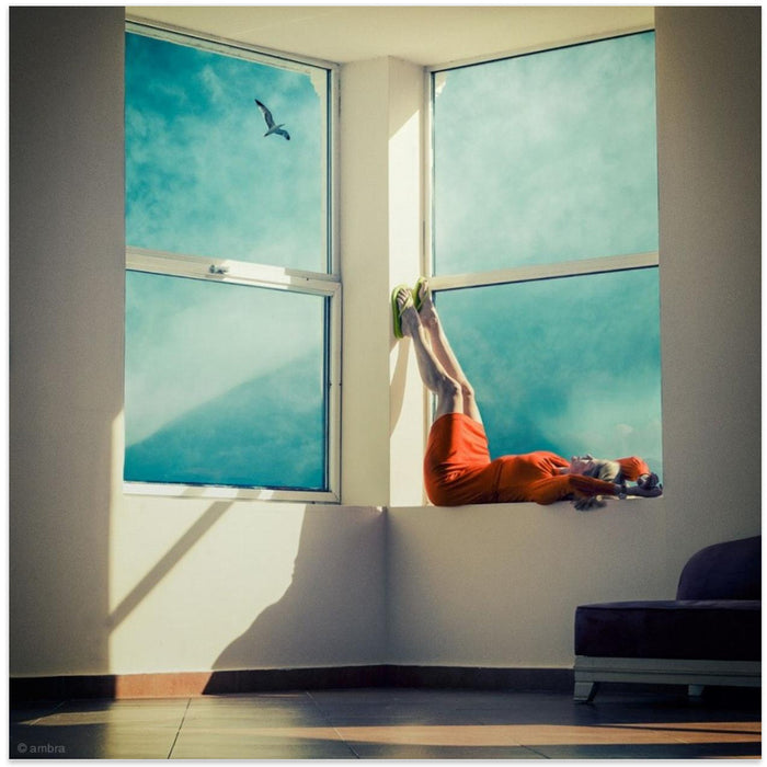 room with a view Square Canvas Art Print