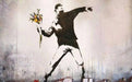 Rage Flower Thrower Banksy Graffiti framed art or canvas decor Picture Frame Store New Jersey