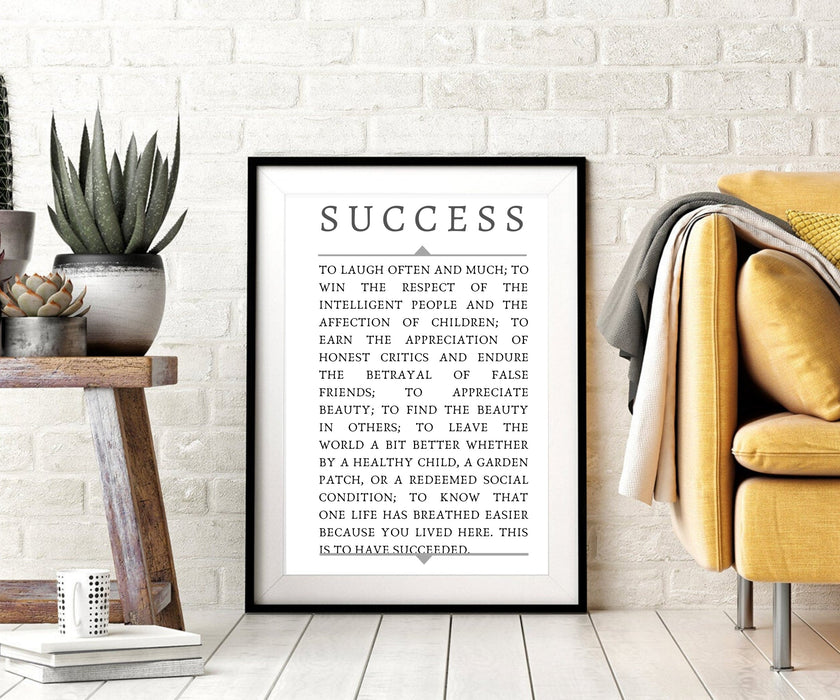 Ralph Waldo Emerson a Success Poem Wall art for your home