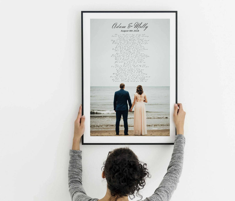 Song lyric framed art first dance Anniversary gift First paper Anniver Picture Frame Store New Jersey