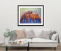 Wall street bull and bear stock market Office Finance framed art