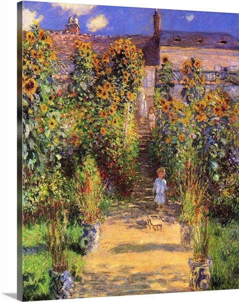 The Artist's Garden at Vétheuil by Claude Monet Claude Monet Art Canvas Classic Artwork