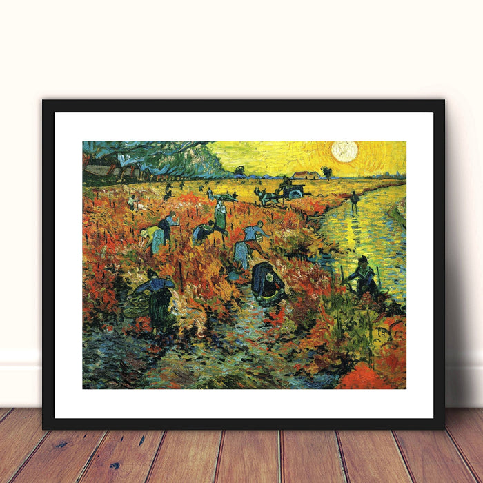 The Red Vineyards by Vincent Van Gogh Framed Classic Art Canvas