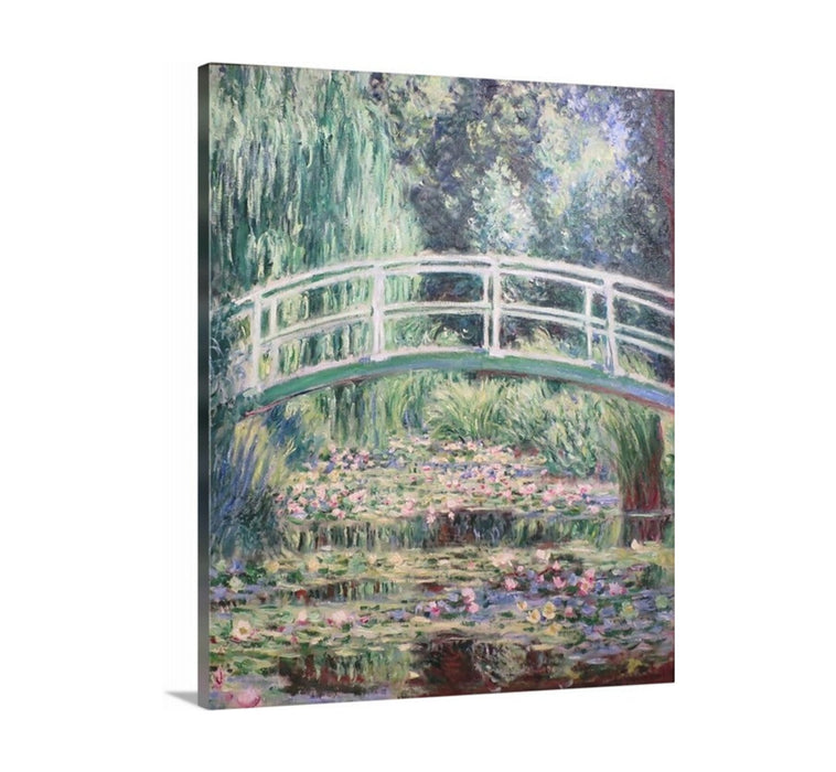 Claude Monet Water Lily Pond Japanese Bridge Classic Art Canvas Frame