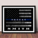 Thin Blue Line framed Police officer gift Art Picture Frame Store New Jersey