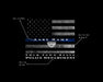 Thin Blue Line American Flag police gift framed wall art