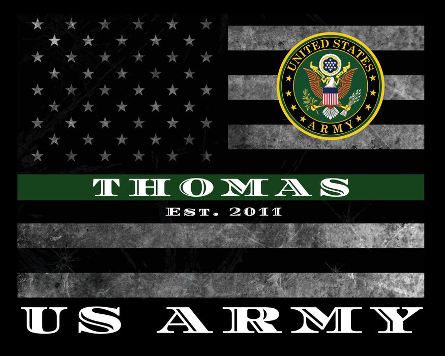 Thin Green Line frame art marines navy army coast guard marines 