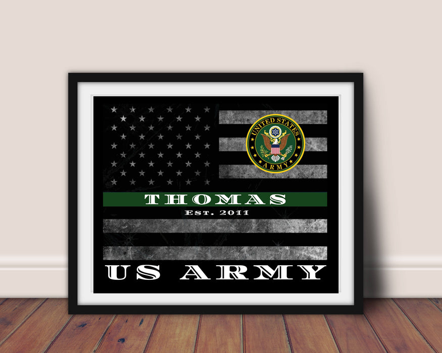 Thin Green Line frame art marines navy army coast guard marines 