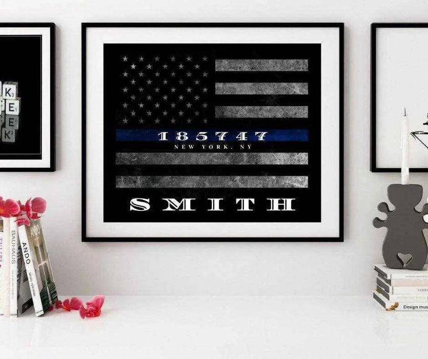 Thin red line flag custom made for firefighter home Picture Frame Store New Jersey