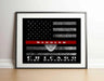 Thin red line flag custom made for firefighter home Picture Frame Store New Jersey