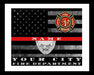 Thin red line flag custom made for firefighter home Picture Frame Store New Jersey