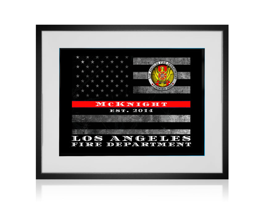 Thin Red Line Flag Los Angeles Fire department firefighter firemen