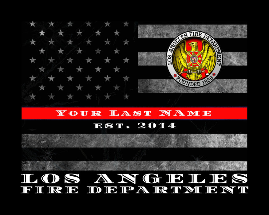 Thin Red Line Flag Los Angeles Fire department firefighter firemen