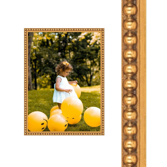 Thin Traditional Gold Leaf Beaded Picture Frame - Modern Memory Design Picture frames - New Jersey Frame shop custom framing