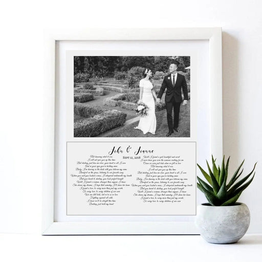 Wedding anniversary gift personalized first dance frame