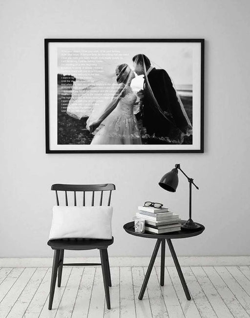 Wedding Anniversary Gift first dance song lyrics art décor Canvas Fram Picture Frame Store New Jersey