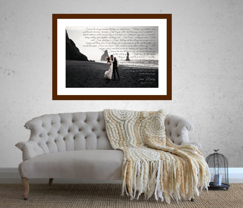 Wedding Anniversary gift Song Lyrics framed vows frame song lyric