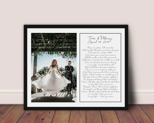 Wedding Anniversary gift with photograph and first dance song framed a Picture Frame Store New Jersey