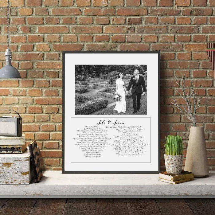 Wedding Anniversary Song Lyric gift framed first dance song art decor