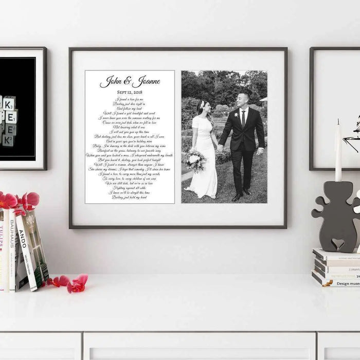 Wedding anniversary Vows song lyric gift art Picture Frame Store New Jersey