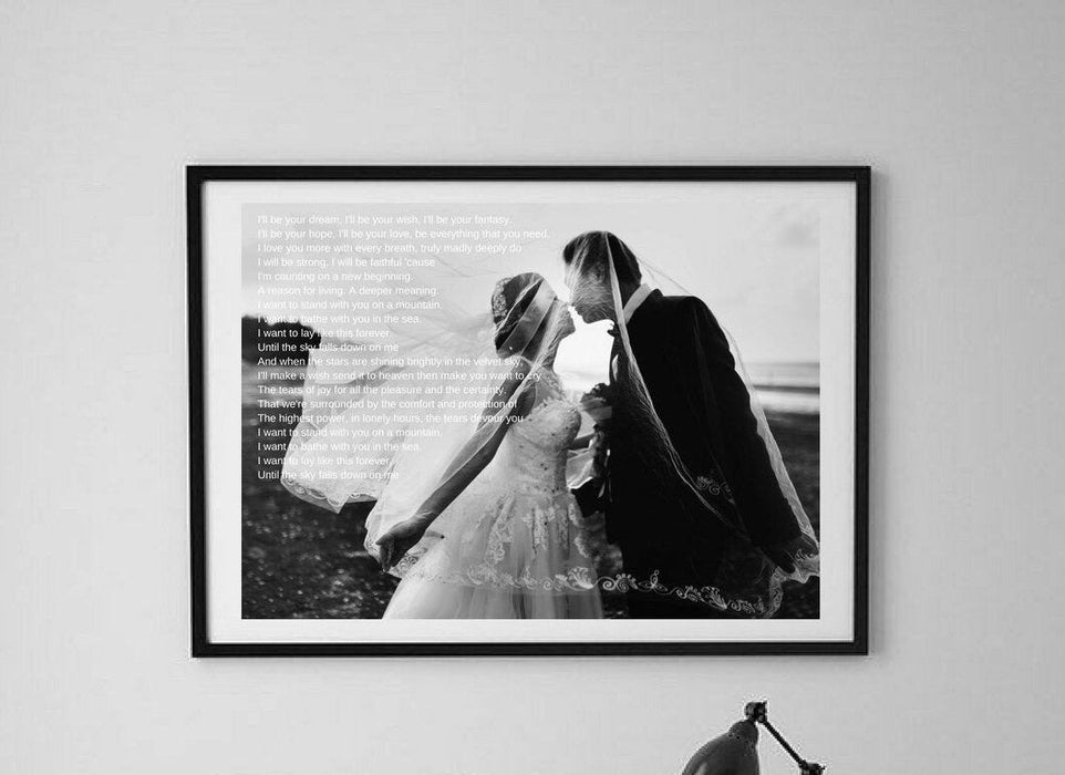 Wedding Song Canvas Print First Anniversary gift Framed wall art