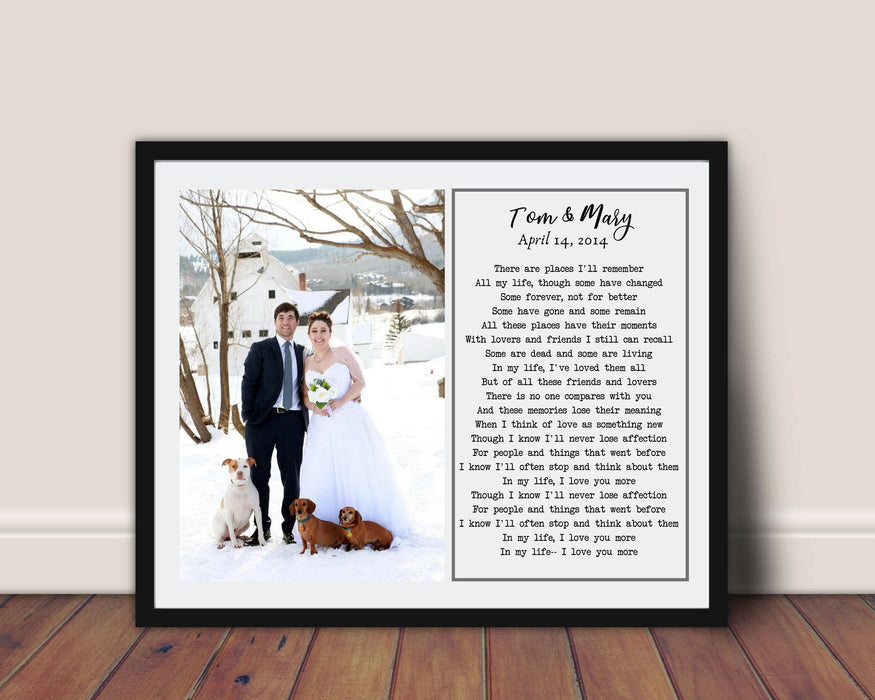 Wedding Song Canvas Print First Anniversary gift Framed wall art