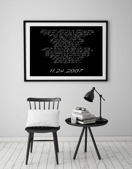 Wedding song framed wall art print decor gift