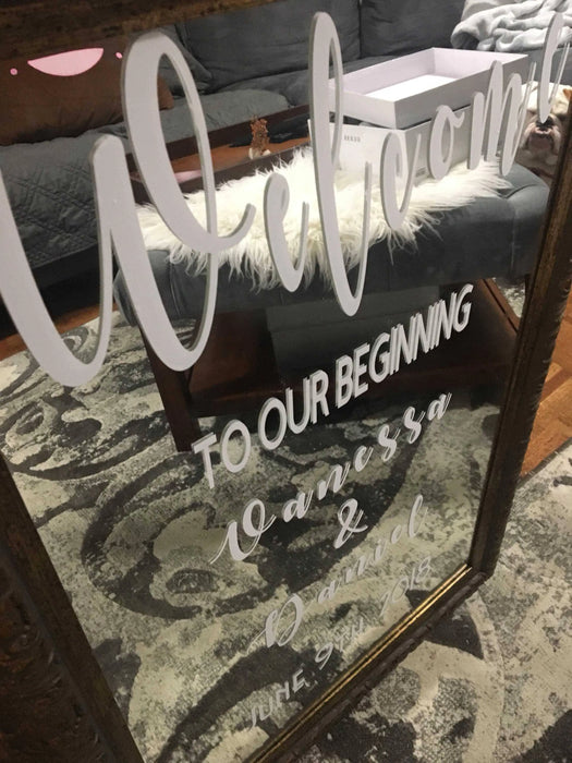 Wedding Welcome Mirror Sign Custom made Picture Frame Store New Jersey