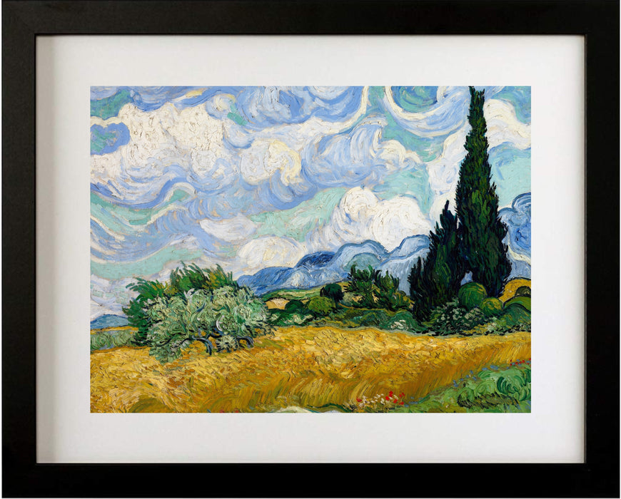 Wheat Field with Cypresses by Vincent Van Gogh Classic Art Canvas