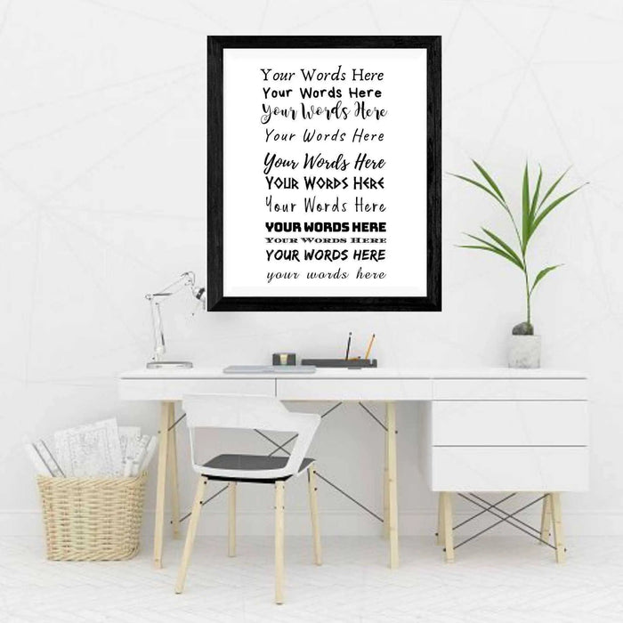 Word art custom framed art print Picture Frame Store New Jersey