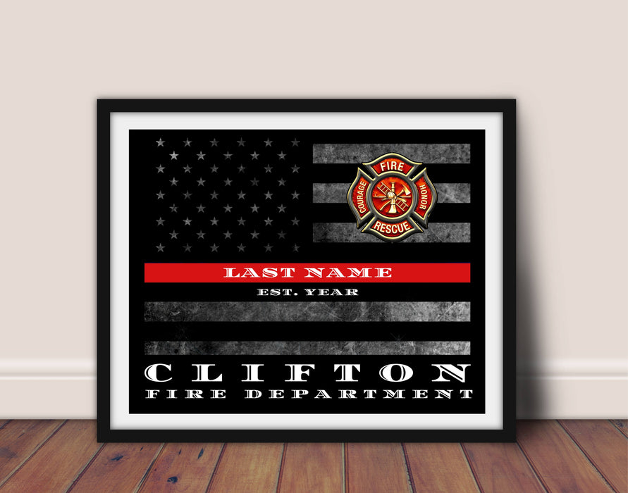 Chicago Fire Department Thin Red Line Flag for firefighter firemen