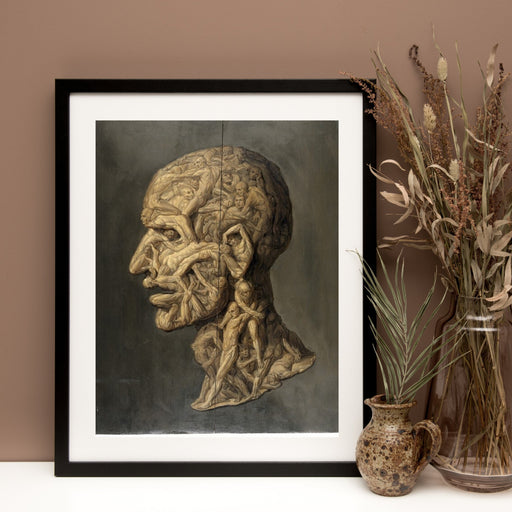 Modern Art Human Head Framed Wall art decor